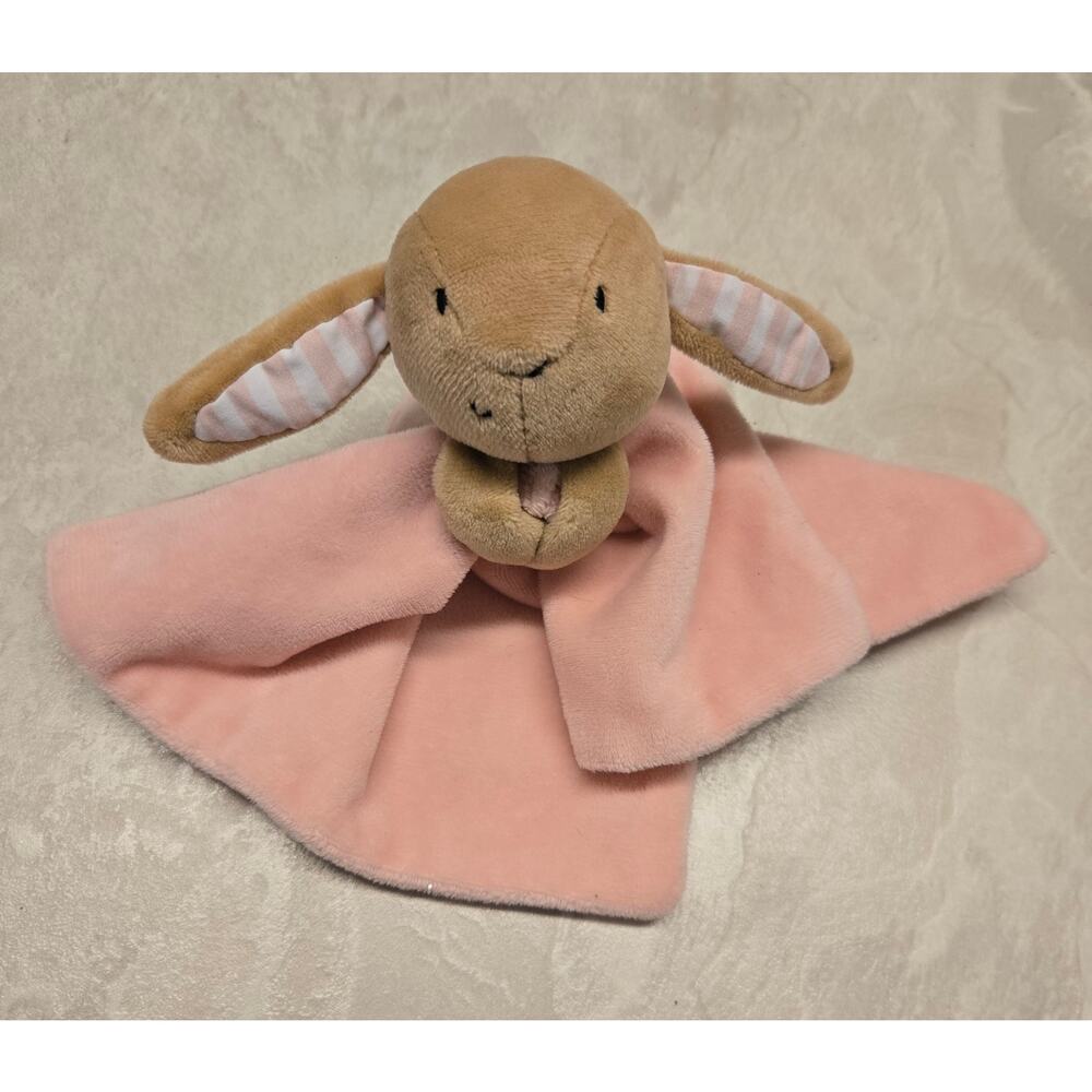 Blush Pink Bunny Lovey Security Blanket Soft Plush Rabbit Comfort Toy Baby 8X10